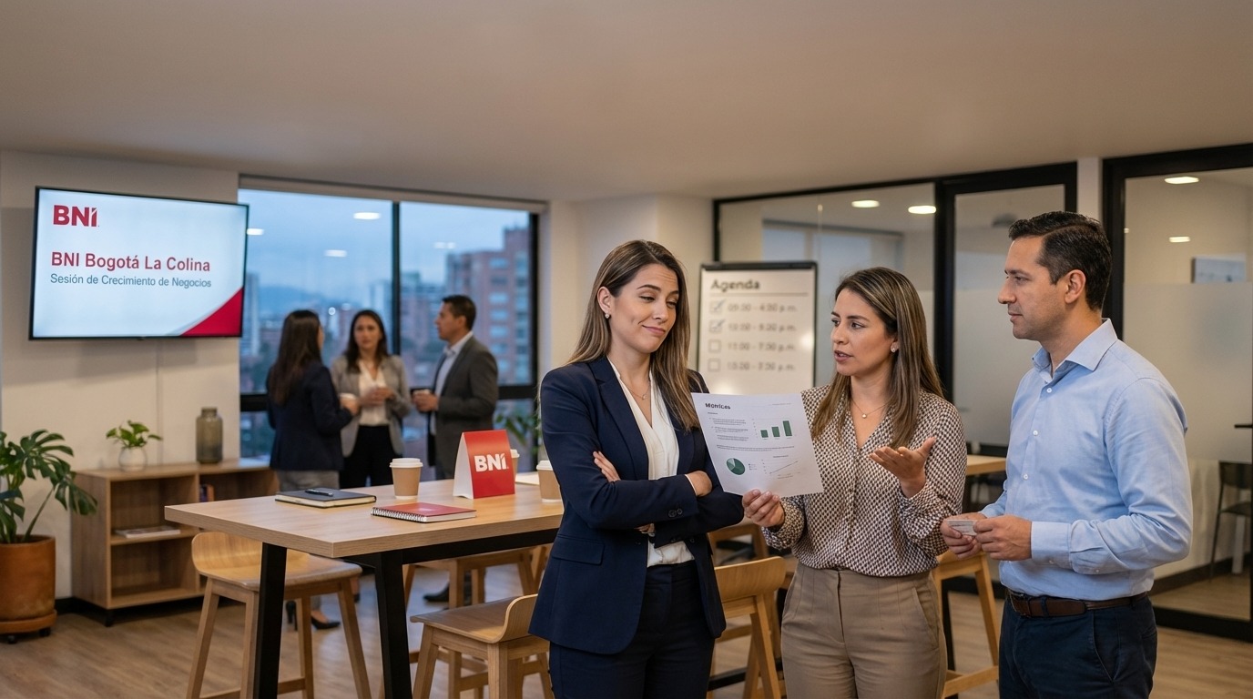 Encuentro de empresarios en sesión de networking BNI Bogotá La Colina